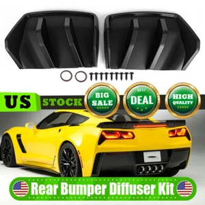 STG 3 Big Fin Rear Bumper Diffuser Kit For 2014-2019 Corvette C7 Z06 Matte Black - Picture 1 of 10