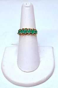 Anillo Barra Esmeralda Oro Amarillo 10k VIP Firmado De Colección Talla 6.5 - Imagen 1 de 7