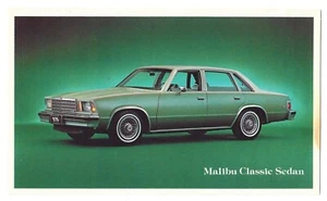 Postcard  1979 Malibu Classic Sedan Chevrolet Vintage Car Automobile Chevy - Picture 1 of 2