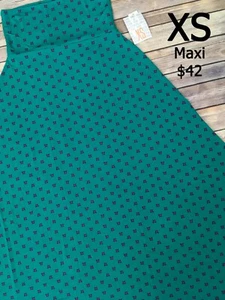 Gonna XS MAXI LULAROE ~ MOTIVO VERDE e rosa ~ taglie 2-4; tessuto aderente; nuova con etichette - Foto 1 di 3