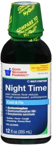 GNP NIGHT TIME ORIGINAL LIQ 12OZ COMPARE TO NYQUIL - Picture 1 of 1