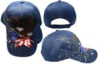 USA Flag Patriotic Eagle Shadow Adjustable Embroidered Navy Blue Cap Hat (KYS)
