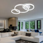 Lampe Design Plafonnier Luminaire de Salon Argent Aluminium Chambre LED Anneaux