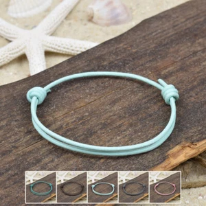 ❦ Armband Fußband GERO | Leder | 2 mm | Surfer | Verschiebeknoten | 04 ❦ - Bild 1 von 7