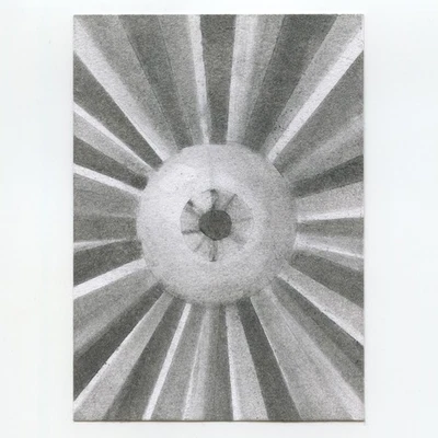 Tim Olly original charcoal pop surrealism ACEO art card Halloween outsider - Image 1 of 4