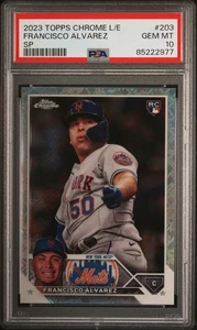 2023 Topps Chrome Logofractor SP Varitation RC #203 Francisco Alvarez PSA 10 - Picture 1 of 2
