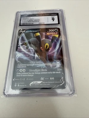 2021 Pokemon Umbreon V Evolving Skies 094/203 Non Holo Exclusive CGC 9 Low Pop - Image 1 of 2