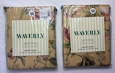 New WAVERLY Floral Fairfield Valance Pair Set Two ~ 78” X 14” ~ $110 - Image 1 of 3