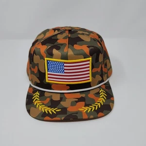 Staunch Traditional Outfitters Herren Snapback Mütze orange Tarnmuster USA Flagge Patch Kappe - Bild 1 von 7