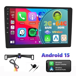 10.1" Android 15 Carplay GPS WiFi Navi 2 Din TouchScreen Car Stereo Radio 2G+64G - Picture 1 of 22