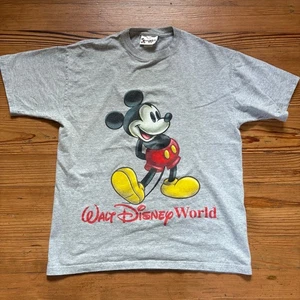 Disney y2k gray Mickey Mouse Disney World short sleeve shirt SIZE S - Picture 1 of 5