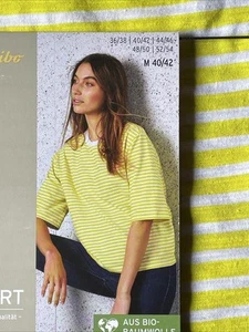 TCM Tchibo Damen Shirt 100% Baumwolle gestreift Gelb Gr. M 40/42 Neu - Bild 1 von 4