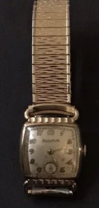 VINTAGE MANS BULOVA GOLD FILLED WRIST WATCH ON SPEIDEL FLEXIBLE BAND-WORKING - Picture 1 of 5