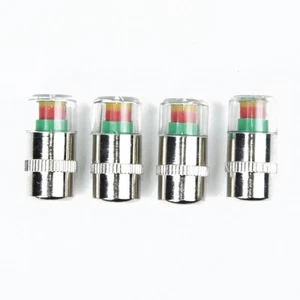 Set of 4 Car Valve Tyre Cap Dust Monitors with Tire Pressure Indicator - Picture 1 of 12