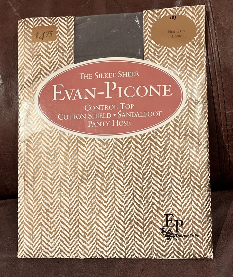 De Colección Evan-Picone Silkee Transparente Nuevo Gris Largo Control A Sandalio Panty Manguera Foto 1 de 4