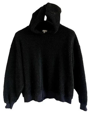 Толстовка с капюшоном из флиса TOPSHOP Sherpa теплая борг Великобритания 10 черная квадратная OS Fit коренастая - Изображение 1 из 4