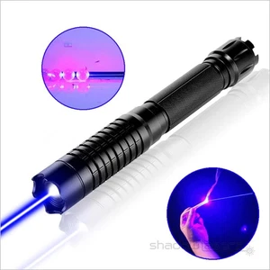 THBQ6 Messa a fuoco regolabile 450nm puntatore laser blu raggio visibile +caricabatterie +scatola US - Foto 1 di 12