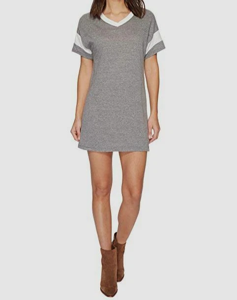 Alternative Women's Gray Powder Puff Short Sleeve T-shirt Dress Size S