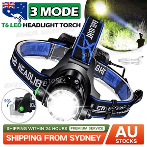 1200000LM Head Torch Headlight CE Camping Headlamp USB Rechargeable Waterproof - Picture 1 of 10