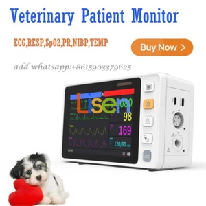 CMS1000 VET 5" Veterinary Patient Monitor Vital Signs ECG NIBP SPO2 RESP TEMP PR - Picture 1 of 8