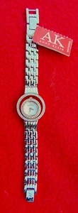 LADIES "ANNE KLEIN" WATCH BRACELET ~ RHINESTONES AROUND FACE ~ NEW WITH TAG - Picture 1 of 8