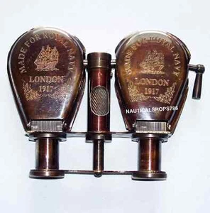 ANTIQUE BRASS BINOCULAR MARITIME VINTAGE NAUTICAL BINOCULAR X- MAS GIFT - Picture 1 of 4