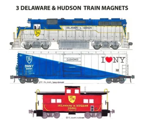 Delaware & Hudson GP39-2, 50' caja coche y caboose 3 imanes Andy Fletcher - Imagen 1 de 1