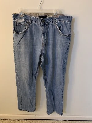Tommy Hilfiger Mens 36 x 30 Premium Denim Jeans Straight Relax Distressed - Image 1 of 4