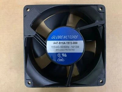 GLOBE MOTORS 12038 12CM A47-B15A-15T3-000 115V 14/13W Ventilador de refrigeración CA Foto 1 de 4