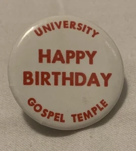 Vintage Happy Birthday University Gospel Temple Coattail Pin *Made In Canada* - Bild 1 von 3