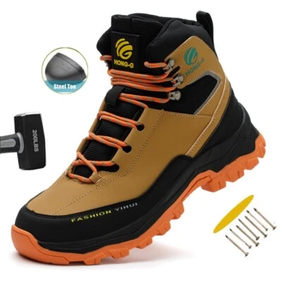 Hombres Botas de Trabajo Impermeables Puntera de Acero Tenis Zapatos de Seguridad Zapatos Indestructibles Foto 1 de 4