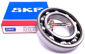 SKF 6211 Z BALL BEARING, METAL SHIELDED ONE SIDE, OPEN ONE SIDE 55x100x21 mm - Picture 1 of 5