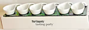 Pier ! Imports 6 pieces White Tasting Spoon Set and Black Slate Stoneware - Picture 1 of 12