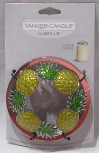 Yankee Candle Illuma-Lid Candle Jar Topper J/T enameled PINEAPPLE yellow green - Picture 1 of 5