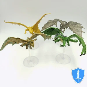 Große Drachen x4 - Tyrannei der Drachen D&D Bronze Schatten grün Kupfer Drache - Bild 1 von 5