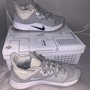 Nike PG 3 TB mens Size 8.5 Paul George 3- Wolf Grey/black/white- Preowned W/box - Picture 1 of 9