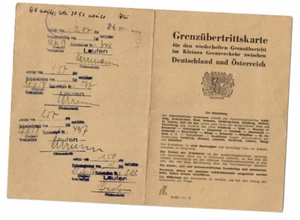 Grenzübertrittskarte Kleiner Grenzverkehr Bundesrepublik Deutschland Österreich - Bild 1 von 2