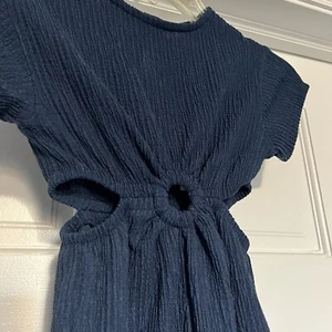 Zara girls size 6 blue cutout lightweight romper jumpsuit spring summer NWT new - Picture 1 of 8