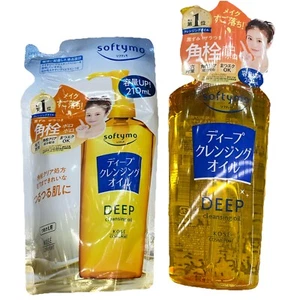 SOFTYMO Make Up Remover Face Cleanser Kose Deep Cleanse 210ml plus Refill 240ml - Picture 1 of 2