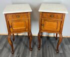 French Antique Bedside Tables Cupboards Cabinets With Marble Tops (Lot 2874)