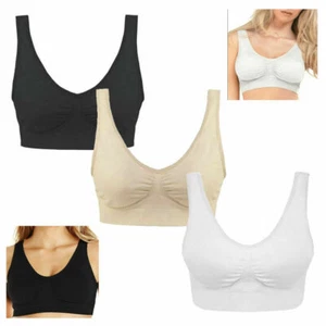 Seamless Bra Women Ladies Bra & Padless Bra Top Vest Comfort Sports Bra - Picture 1 of 3