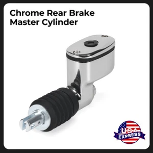 Chrome Rear Brake Master Cylinder For Harley Softail Models 41755-99 41767-05A - Picture 1 of 10