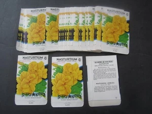 Wholesale Lot of 50 Old 1950's - NASTURTIUM Golden - FLOWER SEED PACKETS - EMPTY - Picture 1 of 1