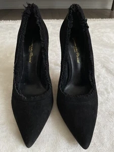 Gianvito Rossi Black Suede Fringe Stiletto Heels Pumps $695 Size 36 / 6 ~ RARE ~ - Picture 1 of 9