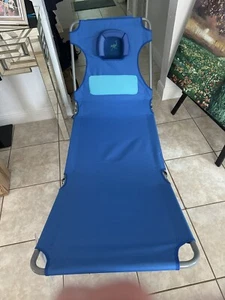 Ostrich CHS-1002B Portable Poolside Beach Chair - Blue - Picture 1 of 2