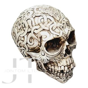 Totenkopf Box graviert mit keltischen Mustern 6" Spellow House Sammlerstück selten - Bild 1 von 9