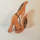 ABQ NM Native Vintage 1992 Signed Handpainted, Ceramic Howling Coyote w Bolo Tie