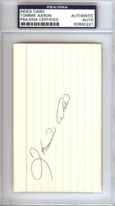 Tommie Aaron Autographed Signed 3x5 Index Card Atlanta Braves PSA/DNA #83860221 - Picture 1 of 1