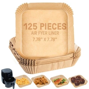 8" Disposable Air Fryer Liners - 125 PCS Square Disposable Paper Air Fryer Liner - Picture 1 of 3