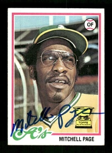 1978 topps 55 Mitchell Page autografo firmato centrato BXCP57 - Foto 1 di 2
